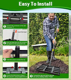 Lawn Leveling Rake 17x10 Inch , Heavy-Duty Yard Leveling Rake 6.2FT Leveler Tool for Soil, Sand & Topsoil, Backyard, Garden, Golf Course
