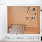 HOLDN’ STORAGE Pull Out Cabinet Organizer, Heavy Duty-w/Lifetime Limited Warranty -11”W x 18”D-Requires At Least 12-1/4” Cabinet Opening, Steel Metal Cabinet Drawers Slide Out, Chrome Finish