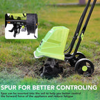 12 Inch Small Electric Corded Garden Tiller Cultivator 13.5 AMP Power Rototiller for Gardening with Adjustable Wheels