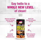 Quick N Brite Fireplace Gel Cleaner with Scrub Brush for Brick, Stone, Rock, Tile, and Marble, Nonabrasive Fireplace Cleaner, Made in the USA, 16 oz