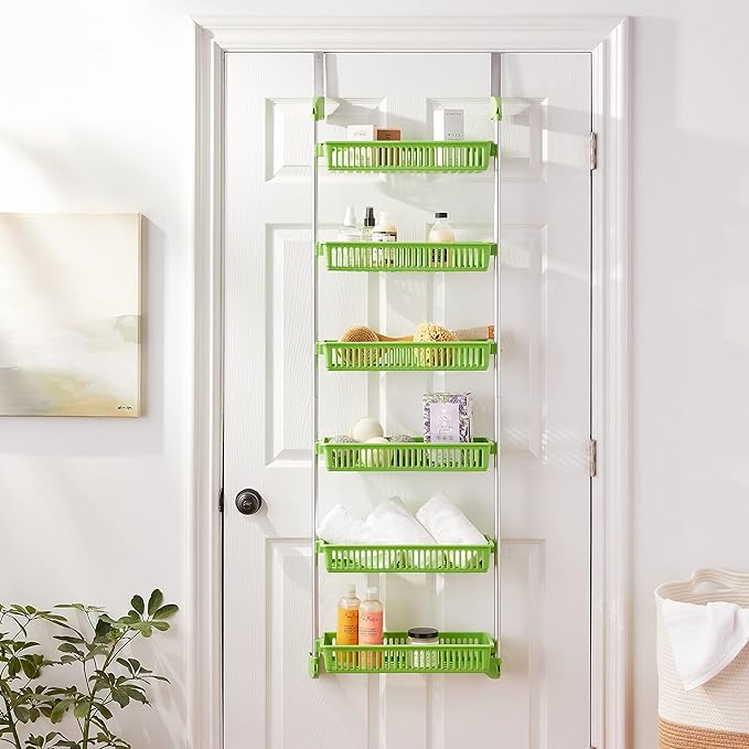 Household Essentials 6-Tier Basket Over-The-Door Organizer, Lime