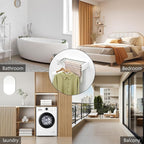 Clothes Drying Rack, Laundry Hanger Dryer Rack, Wall Mounted Drying Rack for Laundry, Foldable Drying Rack Indoor Outdoor, 19.7" Wide, 4 Aluminum Rods, 40 lb Capacity (White 19.7")