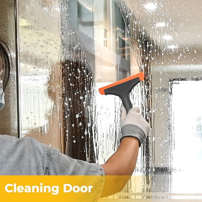 Gomake Small Silicone Squeegee Window Shower Squeegee,Auto Water Blade Squeegee for Shower Glass Door,Car Windshield, Window, Mirror, Bathroom,Countertop Cleaning-Black