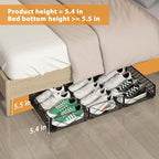 NADAMOO Large Under Bed Storage with Wheels, Low Profile Rolling Under Bed Storage Containers，Foldable Metal Under the Bed Organizer Bins for Bedroom，1 Pack