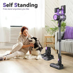 DEVOAC S10 Cordless Vacuum Cleaner, 45Kpa 50mins Lightweight Stick Vacuum with Powerful Suction for Home, Rechargeable, Self-Standing, Handheld Vacuum Cleaners for Hardwood Floors, Carpets Violet