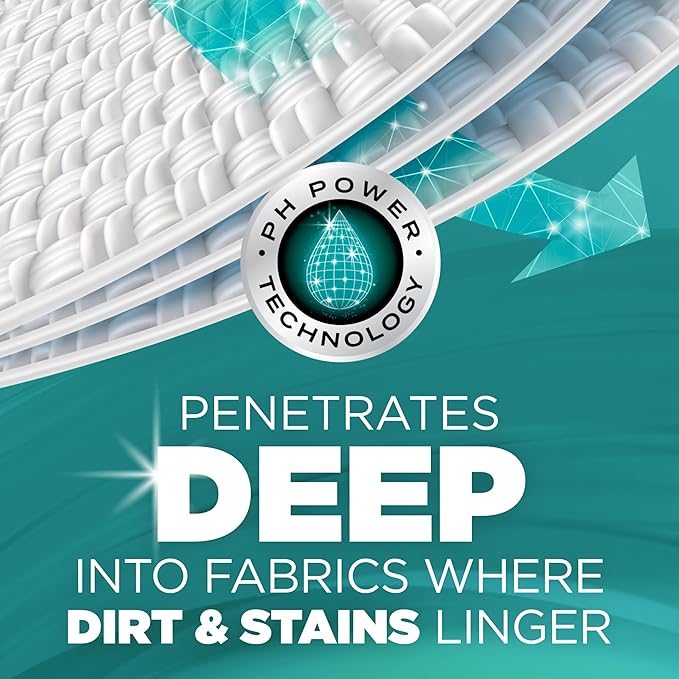 ARM & HAMMER Deep Clean Free & Clear Power Paks Concentrated Laundry Detergent, Free of Dyes, Perfumes and Phosphates, Dermatologist Tested, 44 Count