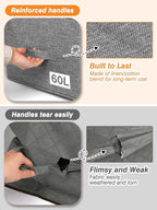 Blanket Storage, Comforter Storage Bag With Rigid Side & Bottom Support, Stackable Clothes Storage Bin For King Size Comforters Sweater Bedding Quilt Pillow Closet Organizers, 21.7x14.2x11.8in, 2Pcs