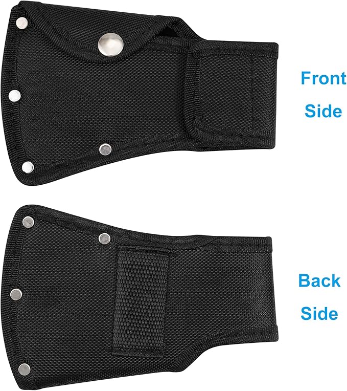 Hatchet Head Sheath Holster, Black Oxford Sheath for 1-1/4Lb Axe, Double Snap Hatchet Protector Cover with Belt Loop, Outdoor Camping Hiking Accessories