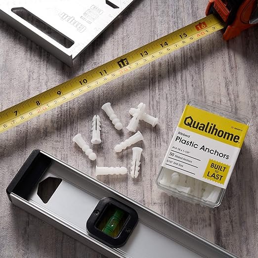 Premium Quality Ribbed Plastic Drywall Wall Anchors (#14-16 x 1-1/4")