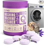 Washing Machine Cleaner Tablets 24 Pack for HE Front Load, Top Load Washing Machine Cleaning Tablets Descaler and Deodorizer, Formulated for Pet Owners, 1 Year Supply Laundry Washer Cleaner