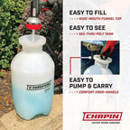 Chapin 20006 Made in USA 3 -Gallon Lawn and Garden Pump Pressured Sprayer, for Spraying Plants, Garden Watering, Lawns, Weeds and Pests, Translucent White