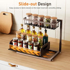Under Sink Organizer 2 Pack,Metal Pull Out Cabinet Organizer Shelf,Kitchen Bathroom Organizers and Storage with Sliding Drawer,Storage Shelves,Storage and organization for Home,Laundry,RV,Pantry,Spice