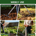 Stainless Steel Weeding Tool withSaw Blade - 4-Section Detachable Handlefor Effortless Gardening, YardWork & Weed Removal