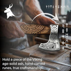 Viking Axe Forged High Carbon Steel Viking Axe | Balanced Ax | Odin Norse Bearded Axe | Camping Hatchet Axe | Sheath Included Handcrafted Ash Wood Shaft | Viking Gifts for Men