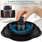 Mini Dish Brush for Cleaning Chicken Shredder, Palm Brush Dish Scrubber with Ergonomic Grip, Kitchen Brush for Washing Dishes, Pans, Pots, Sink (1, Gray)
