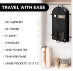 Simple Houseware 43'' Travel Garment Bag with Pockets for Suits, Dresses, Coats, Heavy Duty 300D Polyester