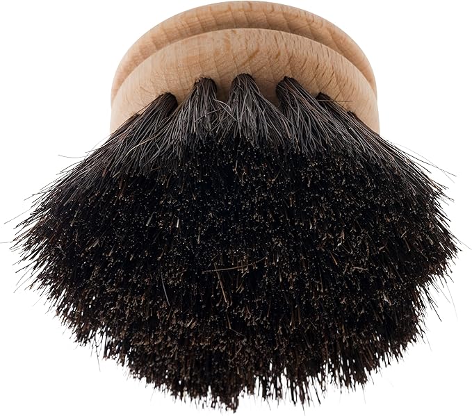 Redecker Horsehair Replacement Head for Dish Brush, 1-5/8-Inches, Set of 2, 100% Natural and Soft Dark Horsehair and Untreated Beechwood, Made in Germany