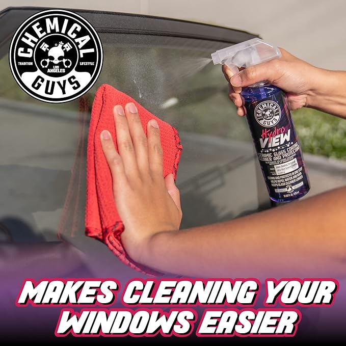 Chemical Guys CLD30116 HydroView Ceramic Glass Cleaner, Water Repellent & Protective Coating (Works on Glass, Windows, Mirrors, Navigation Screens & More; Car, Truck, SUV and Home Use), 16 fl oz