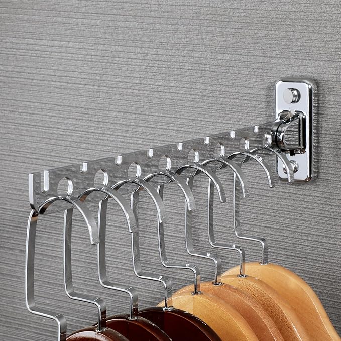 Alise Cloths Drying Rack Wall Mounted, Stainless Steel Folding Laundry Hanging Rack, Swivel Space Saving Clothes Hanger Racks for Bedroom Bathroom Laundry, Polished Chrome, Double Pack