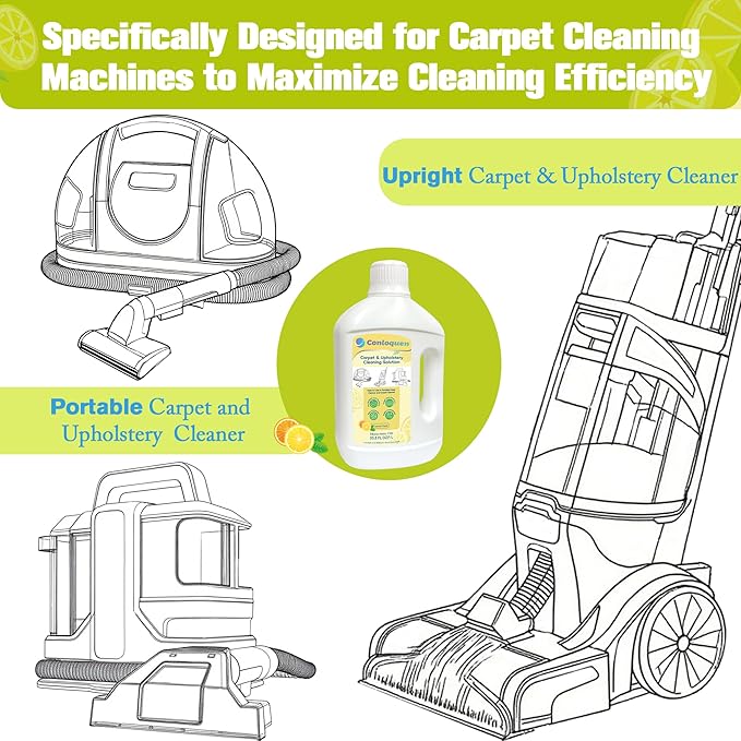 150X Concentrate Carpet Cleaner Solution for Portable Carpet Deep Cleaner and Upright Carpet Cleaner Machine, 33.8 Fl.oz Makes 39.6 Gal Formula, Carpet Stain Remover Lemon Scent