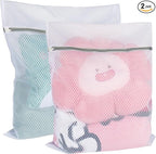 Vivifying Large Mesh Laundry Bags, 2 Pack Honeycomb Mesh Wash Bags for Washing Machine, Delicates Clothes, Sweater, Coats, Stuffed Toys, Blanket (White)