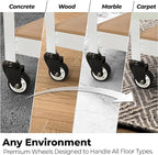 HOMEDANT House White 5-Tier Metal Boltless Rolling Cart Shelf Rack Casters Heavy Duty Wheel Shelving Unit Adjustable Storage Shelves Organizer Shelf Kitchen Garage 48.1" W x 18.5" D x 75.4" H 3Pack
