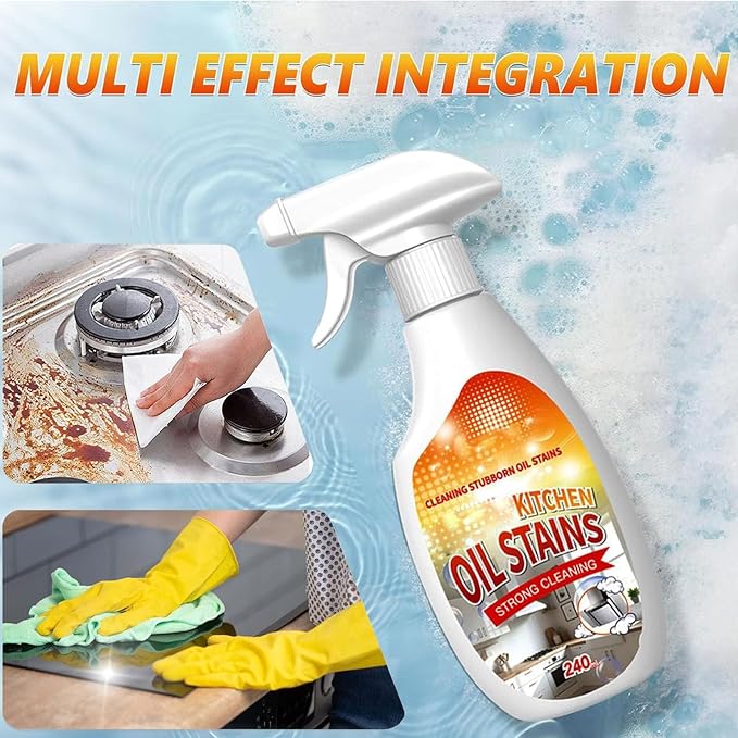 Fiell Clean Up Kitchen Oil Stains, Heavy Oil Cleaner Stain,Oil StainsClean Up Kitchen,Clean Up Kitchen Oil Stains Spray-Heavy Duty Degreaser & Foam (1pc)