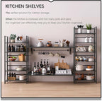 4NM No Assembly Folding Bookshelf, 6-Shelf 74" H Collapsible Foldable Bookcase Storage for Small Spaces, All Black