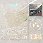 Yimobra Long Bath Mat 44"x24", Super Soft Quick Dry Memory Foam Bathroom Rug, Water Absorbent, Non Slip Backing Machine Washable for Tub Shower, Thick Comfort Support, Cream