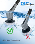 MR.SIGA Electric Spin Scrubber, Cordless Cleaning Brush, Shower Scrubber with 7 Replaceable Brush Head, Waterproof Bathroom Power Scrubber for Kitchen and Bathroom Cleaning