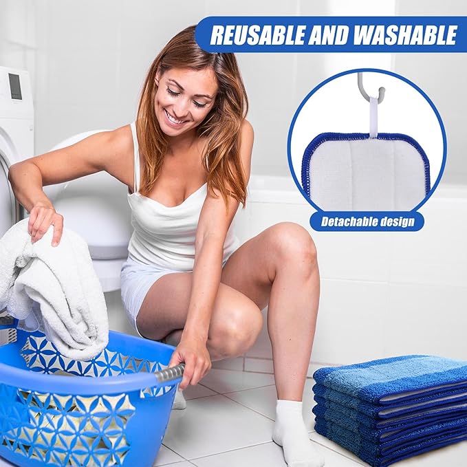 40 Pieces Microfiber Cleaning Pads Compatible with Bona Mop Reusable 18 Inch Replacement Cleaning Pads Washable Refills Replacement Heads for Floor Cleaning