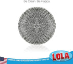 LOLA Steel Wool Wire Mesh Scouring Pad, 12 Pack, Galvanized Steel Knitted, Heavy Duty, Abrasive Scrubber, Powerful for Pots, Pans, Ovens, Grills