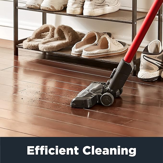 Eureka Cordless Vacuum Cleaner, Vacuum Cleaner for Home Rechargeable, Lightweight Stick Vacuum for Hardwood and Pet Hair,Rose Red, NEC101