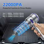Portable Car Vacuum - 22000PA Cars Vacuum Cleaner High Power 4 in 1 Compressed Air Duster & Air Blower & Pump Hand Held Vacuums Cordless with Brushless Motor for Car Home Office Blue