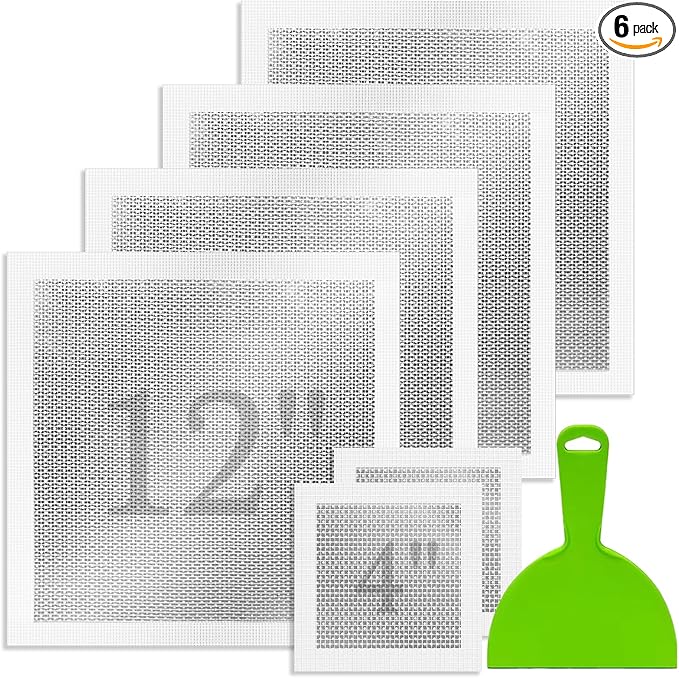 6-Pack Drywall Repair Kit - Heavy Duty Aluminum Self-Adhesive Mesh Patch Set Including 4P 12 x12 Inch & 2P 4x4 Inch Drywall Patch, with Scraper for Large Holes in Walls & Ceilings