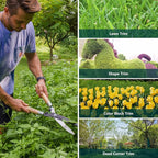 Berry&Bird Garden Hedge Shears,19.88''Heavy Duty Pruning Shear for Trimming Borders and Bushes, Manual Hedge Clippers with Wooden Handles & Carbon Steel Sharp Blades Gardening Scissors