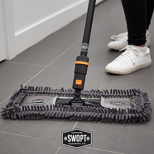 SWOPT 18” Microfiber Dust Mop Refill – Cleaning Pad for Use on Wood, Laminate, Tile – Interchangeable with All SWOPT Cleaning Products for More Efficient Cleaning and Storage