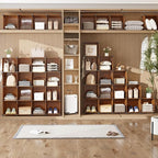 AWTATOS Cube Storage Organizer, Storage Cubes Shelves Bookshelf, 12 Cube Closet Organizers and Storage, DIY Stackable Plastic Clothes Organizer Shelving for Bedroom, Home, Cocoa Brown