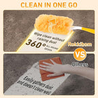 360° Duster Refills Kit for Swiffer Duster, 25 Pack & 1 Handle, Multi-Surface Dusters with 4X Microfibers. Efficient Duster Kit for Cleaning Pet Hair, Home, Office, Blinds, Furniture and More