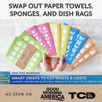 Nordhus Design Swedish Dishcloths,10 Cloths, Made in Sweden - Reusable, Washable Cellulose Cotton Kitchen Cloths - Replace Paper Towels, Wipes, Sponges, Dish Rags