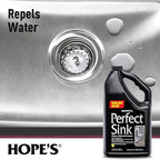 HOPE'S Perfect Sink Cleaner and Polish, Restorative, Water-Repellant, Removes Stains, Ideal for Brushed Stainless Steel, Cast Iron, Porcelain, Corian, Composite, Acrylic, Value Size
