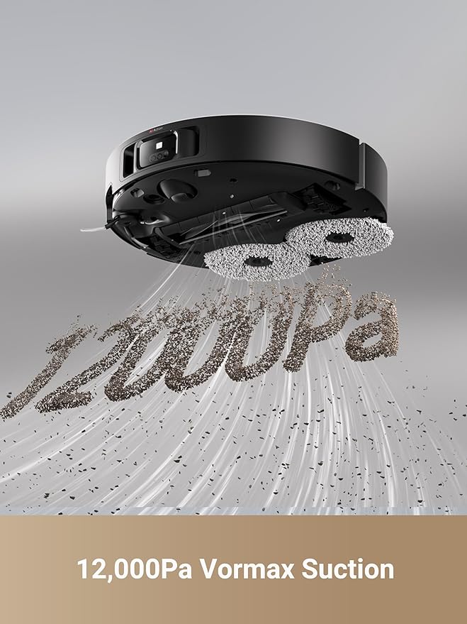 DREAME X40 Master Robot Vacuum Cleaner, 12,000Pa Suction, Auto Refilling & Draining, Smart Navigation, Mop Self-Cleaning, Pet-Friendly, 11 inch Compact Base, Alexa/Siri/Google Home Compatible