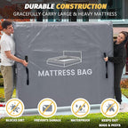 Mattress Bags for Moving and Storage, BETU Waterproof Mattress Protector Twin XL Mattress Cover with 8 Heavy Duty Handles and Zipper Extra Thick Moving Supplies for Dorm (2 Pack:82x42x13.5 Grey)