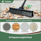 Eyliden Heavy Duty Push Broom 18" - Heavy-Duty, Stiff Bristles, 66" Long Handle - Sweeper Shop Brooms for Garage Concrete Sidewalk Driveway Yard Patio Deck Warehouse Sweeping, Sweep Snow (Black)