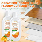 Floor Cleaning Solution Compatible with Tineco – Orange Floor Cleaner – Long-Lasting, Subtle Fruit Scent– For All Cordless Wet/Dry Vacuum Mop Cleaner & Robot Vacuums with Mopping (2 Bottle)