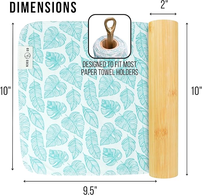 Reusable Paper Towels - Pack of Paperless & Washable Towels, 100% Cotton, Highly Absorbent, and Built to Last, Kitchen Dish Cloth Alternative (Pastels, 15 Pieces)