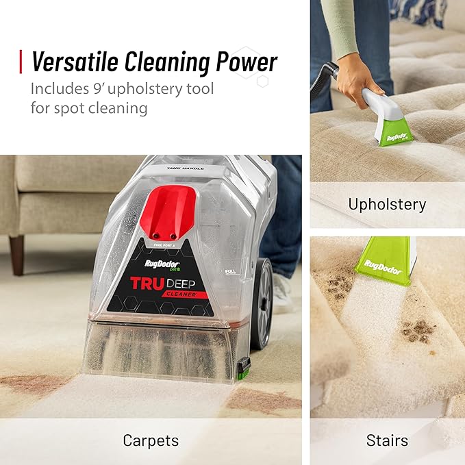 Rug Doctor Pet TruDeep Carpet Cleaner, Pet Upholstery Tool, Best-In-Class Suction Power, Dual Brush Cross-Action Technology for One-Pass Cleaning