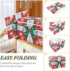 senya Large Storage Bins with Linen Collapsible Foldable Storage Cubes Fabric Closet Organizer Containers box with Flip-Top Lid for Home Bedroom Office 16.7 x 12.6 x 11.8in (Christmas Gift)