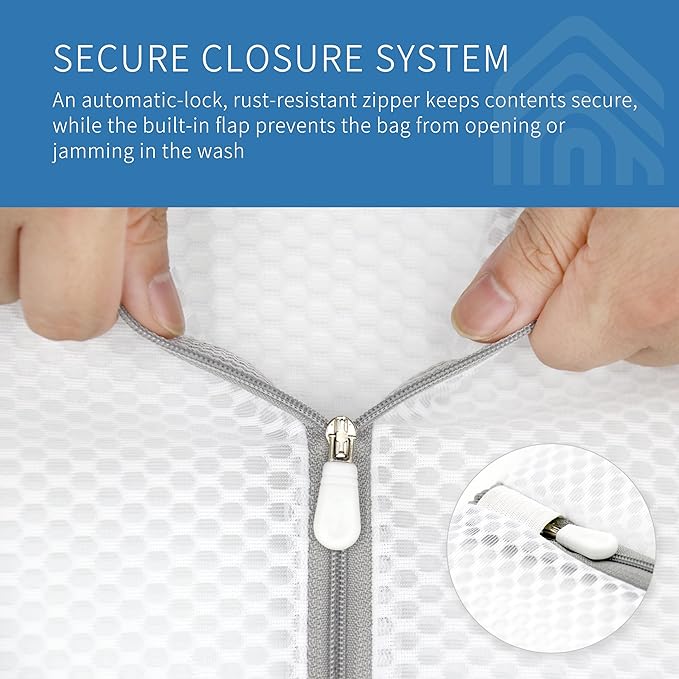 Muchfun 3Pcs Durable Honeycomb Mesh Laundry Bags for Delicates 1 Large 16 x 20 Inches, 1 Medium 12 x 16 Inches, 1 Small 9 x 12 Inches (Honeycomb Mesh)