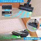 8-in-1 Cordless Vacuum Cleaner - 35kPa 60Mins Powerful Stick Vacuum Cleaners For Home/Pet Hair/Carpet/Hard Floors | 1.2L XL Dustbin, Anti-Tangle Rechargeable Self-Standing Vac, Car & Apartment